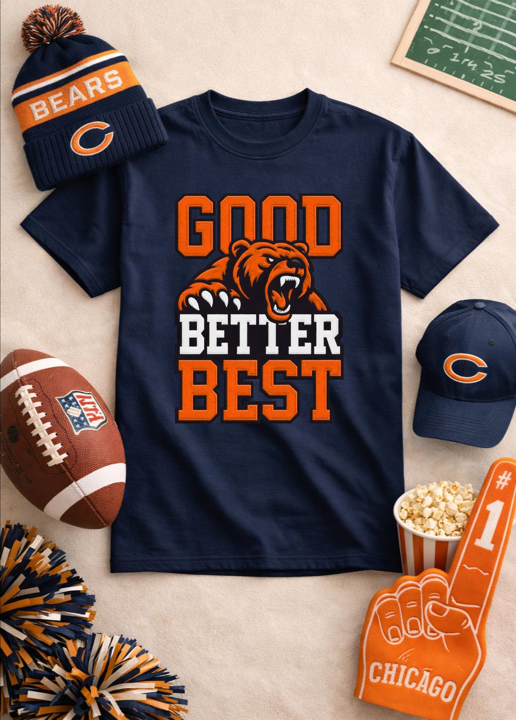 Street Fashion Chicago - T-shirt Good Better Best Bear, fan