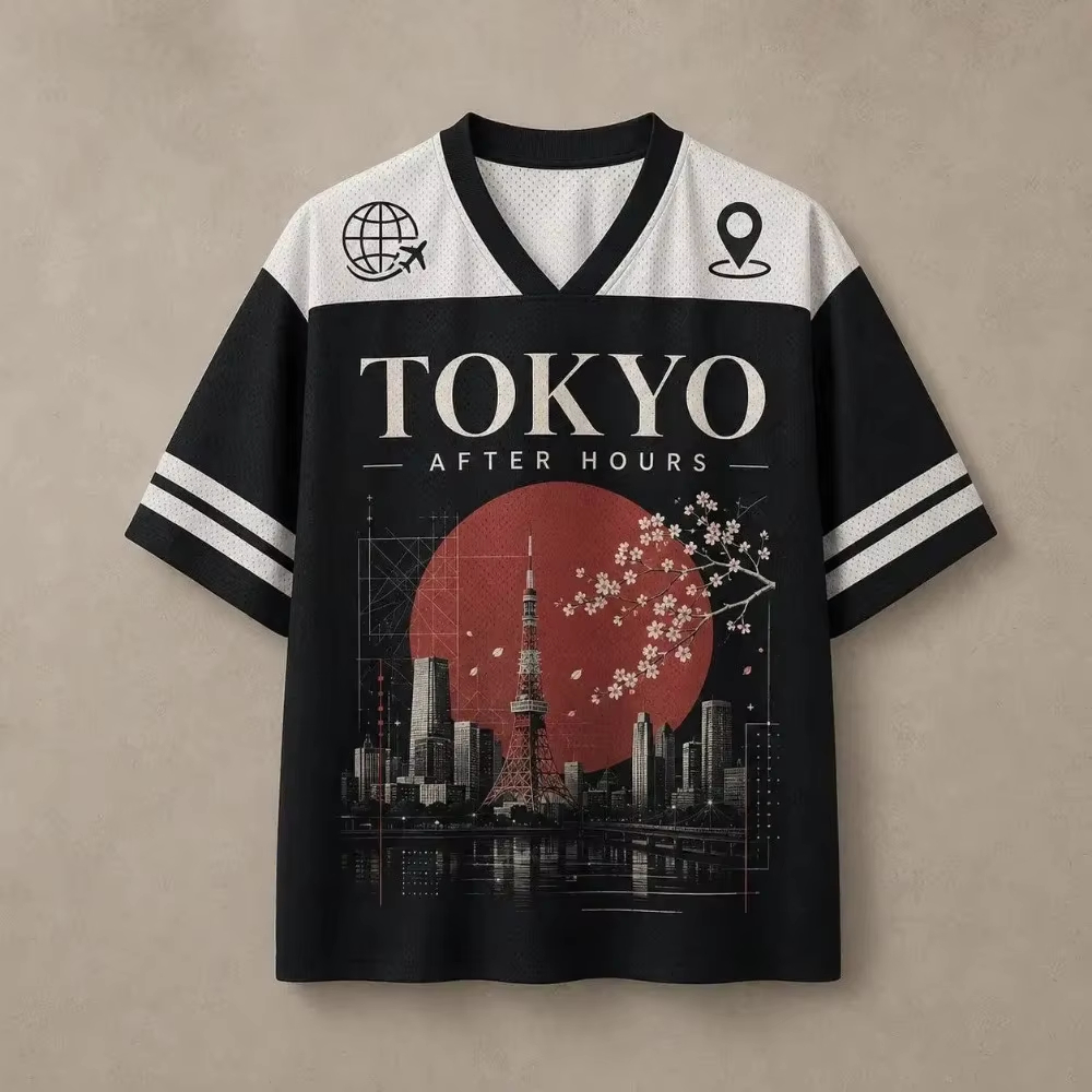 Street Fashion In Tokyo - T-shirt col en v pour hommes,