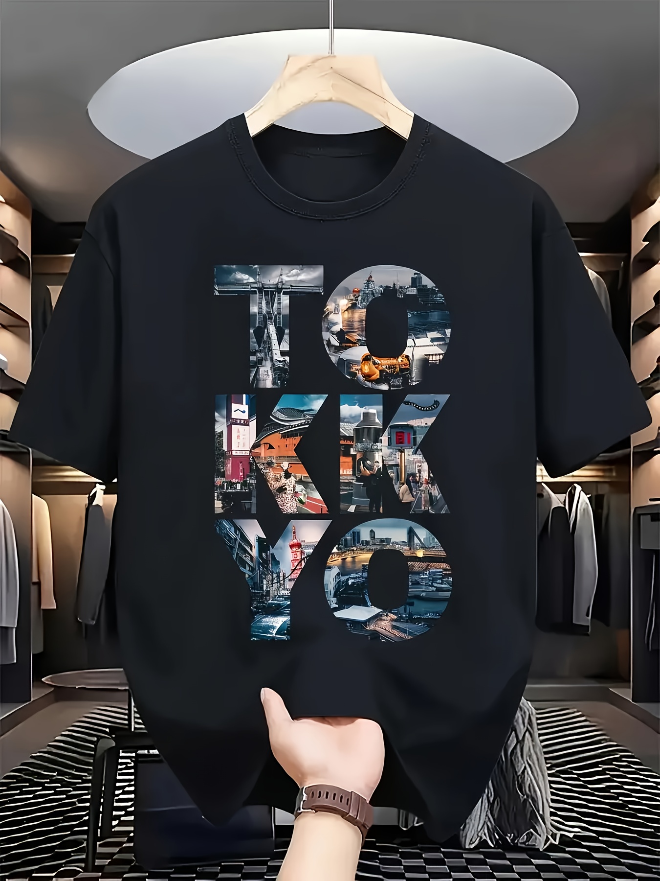 Street Fashion In Tokyo - T-shirt graphique noir tendance pour homme,