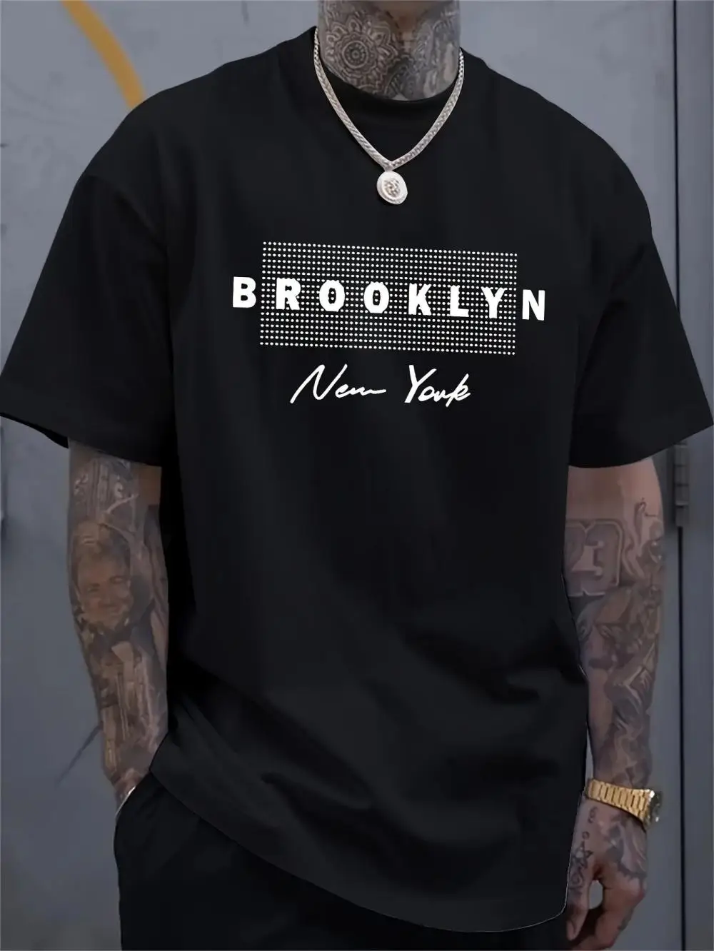 Street Fashion In New York - T-shirt pour homme avec imprimé lettres