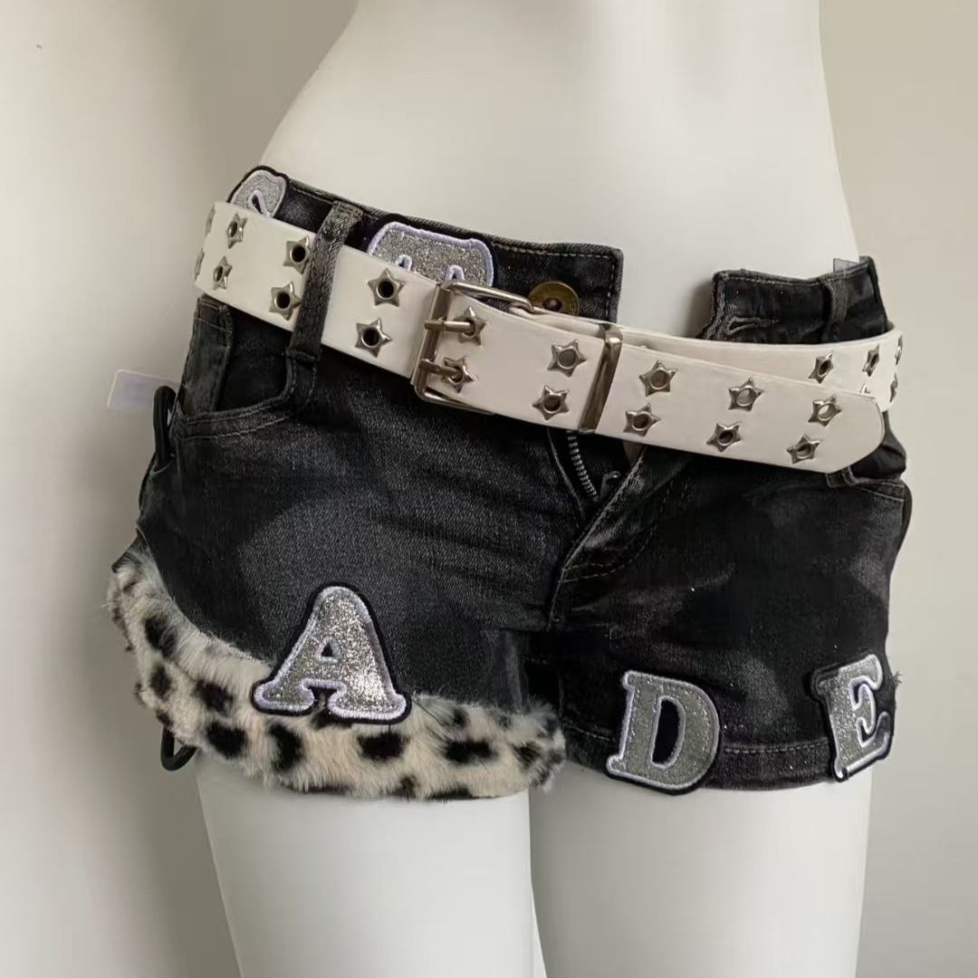 Street Fashion Hot - Y2k brodé Patch Denim Shorts femme