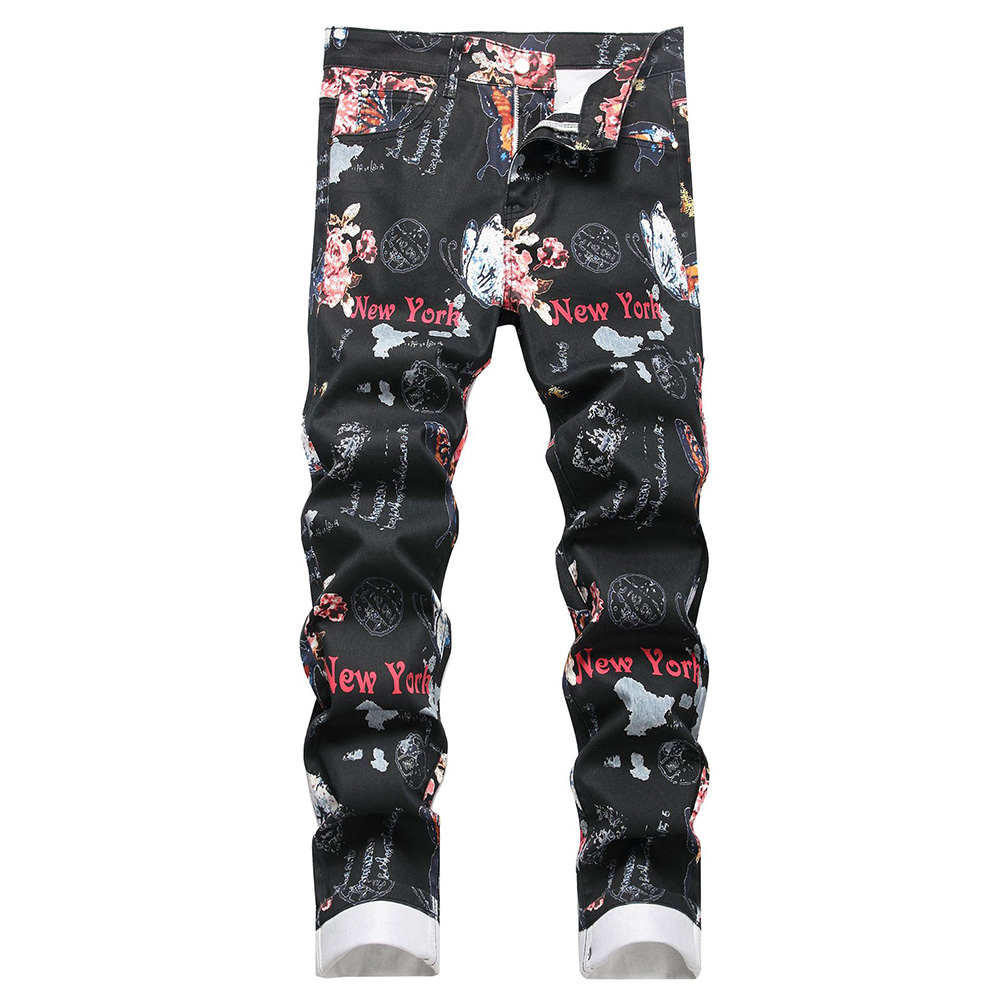 High Street Fashion New York - Pantalons en jean pour hommes, imprimé