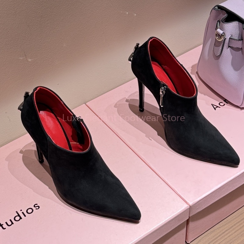 Street Fashion Dress - Escarpins aiguilles pointus en daim noir