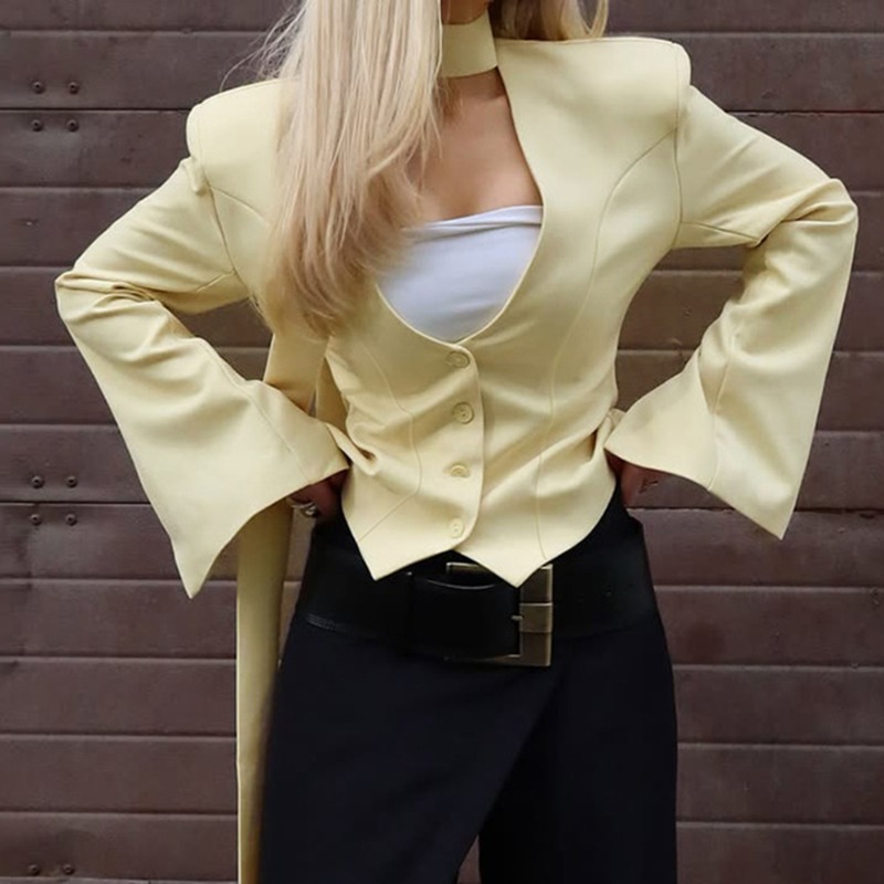 Street Fashion Look - Tuularose femmes mode Blazer solide haute