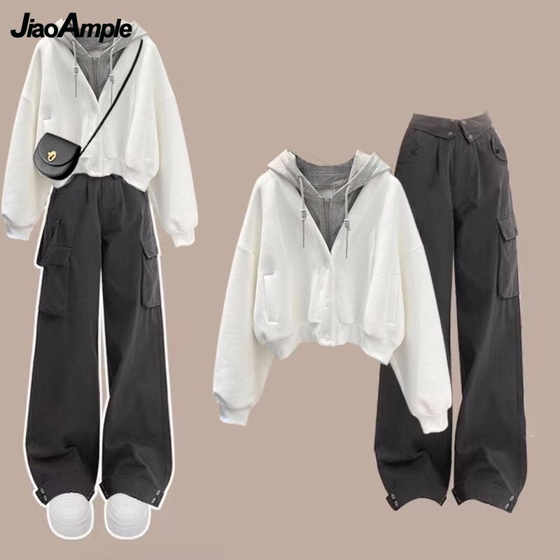 Street Fashion Korean - Ensemble de survêtement assorti pour femmes,