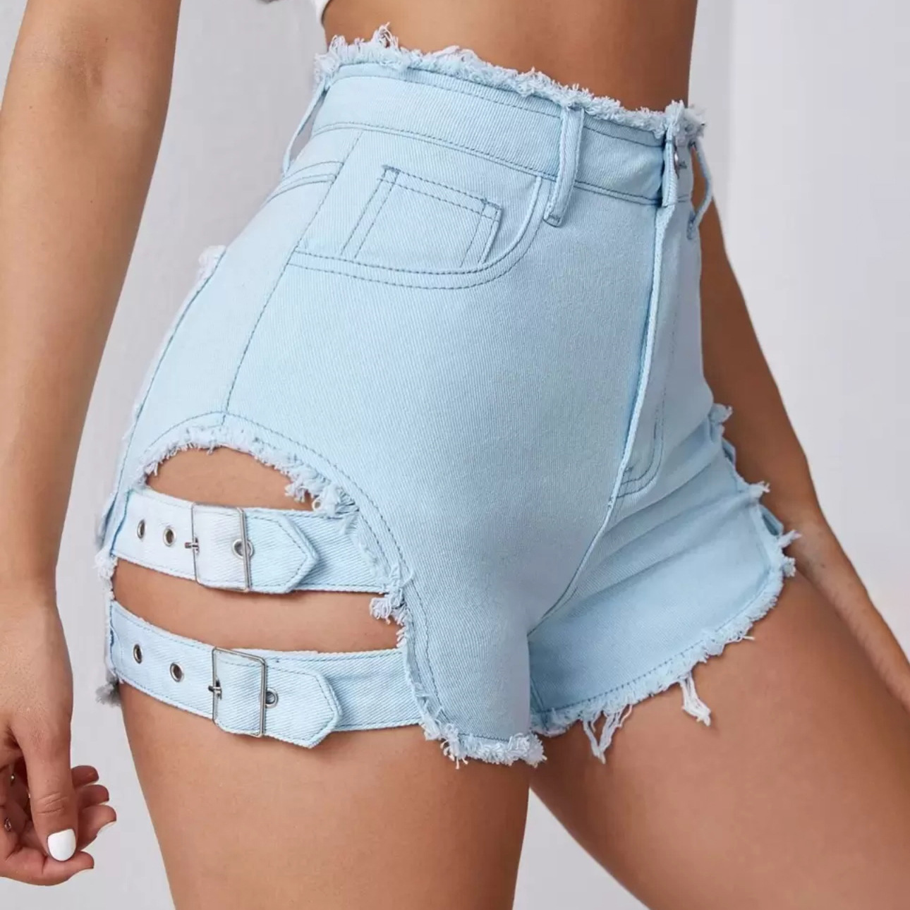 Street Fashion Hot - Shorts en jean taille haute pour