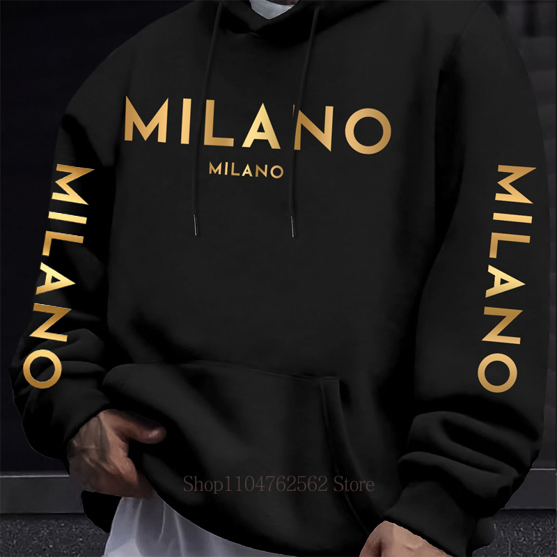 Street Fashion Milano - Sweat-shirt à capuche imprimé Milano pour