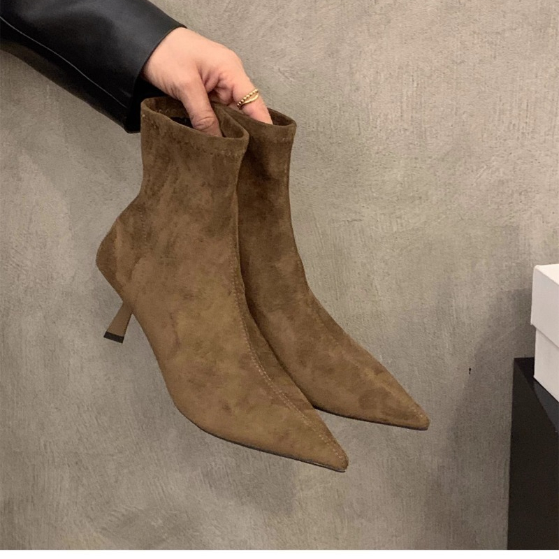 Street Fashion Dress - Bottines en daim extensible pour femmes,