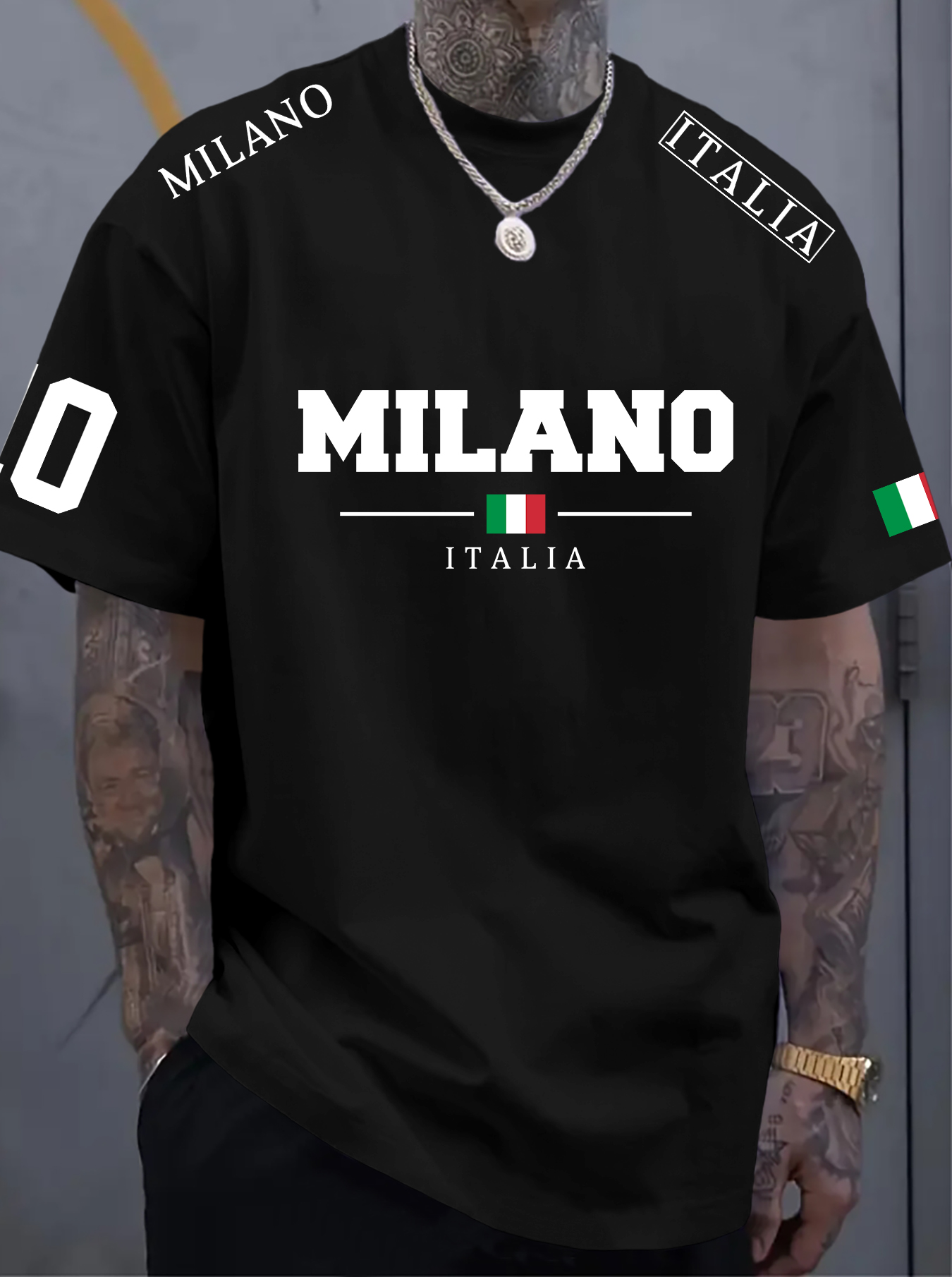 Street Fashion Milano - T-shirt pour homme, style streetwear décontracté,