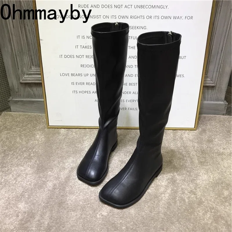 Street Fashion Korean - Bottes hautes extensibles pour femmes, Style