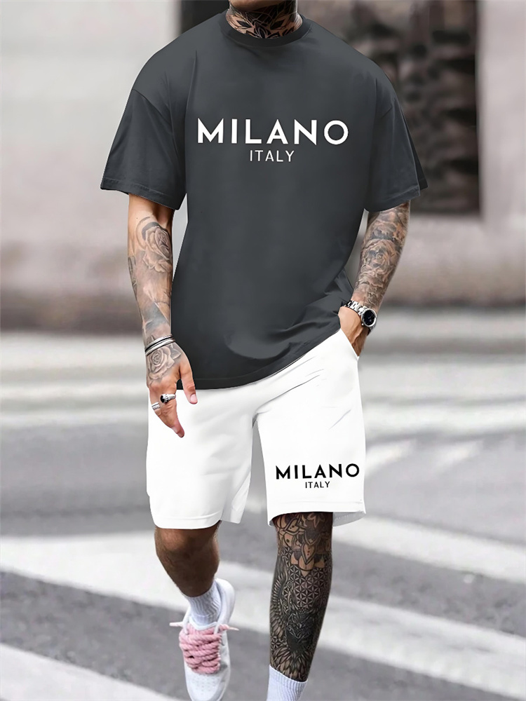 Street Fashion Milano - Deux pièces Milano Print Hommes Ensemble