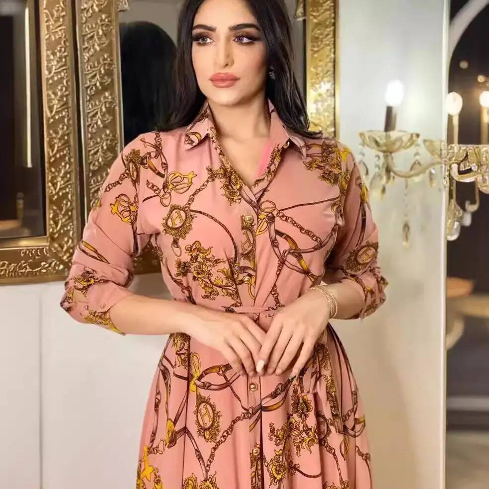 Street Fashion Dubai - Robe longue élégante multicolore pour femme