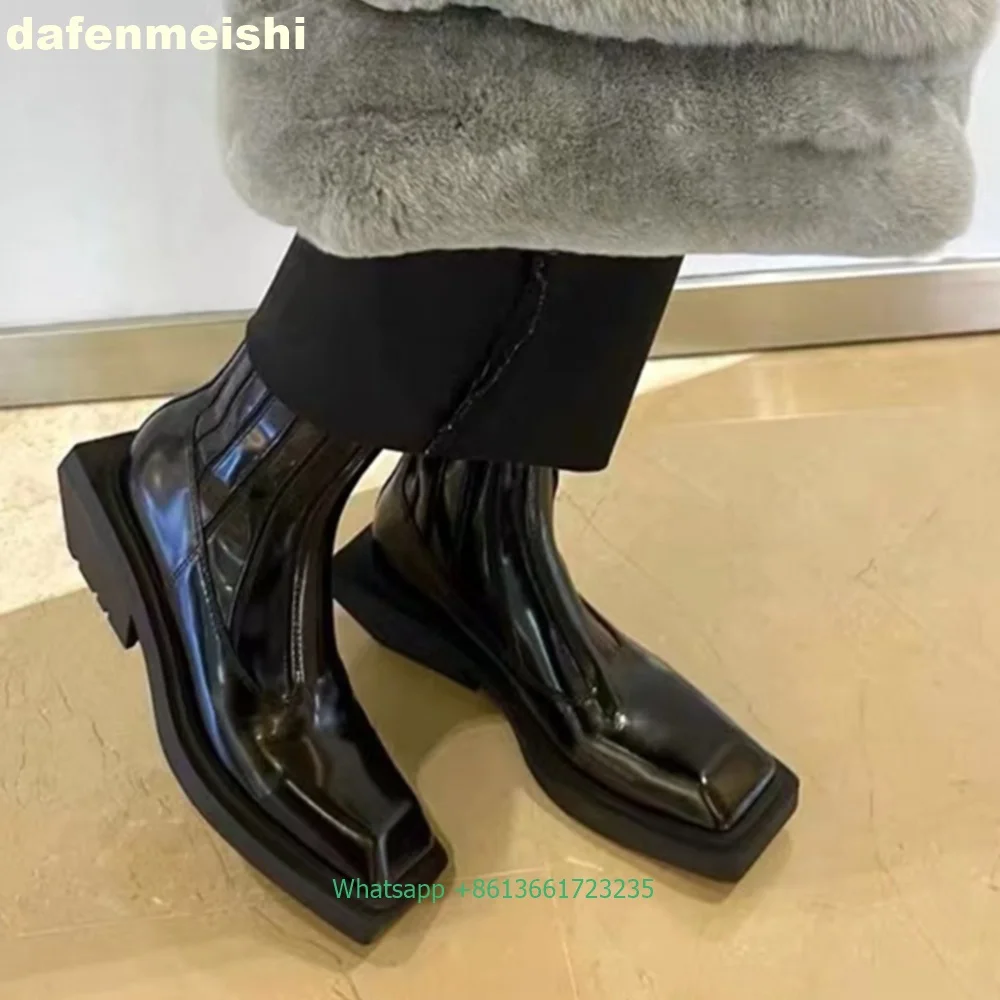 Bottines en cuir verni noir à  - Street Fashion Rome 2025 avis et prix