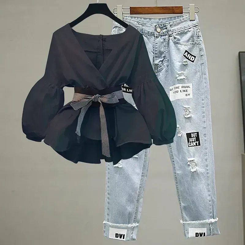 Femmes élégant col en v rayure - Street Fashion Korean avis et prix
