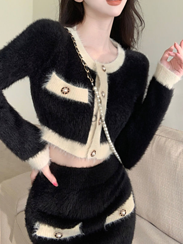 Ensemble mini jupe en tricot m - Street Fashion Korean avis et prix